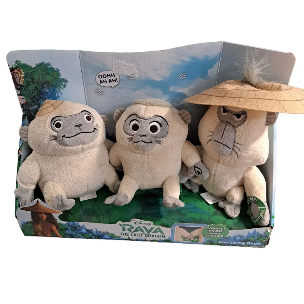 Disney Raya The Last Dragon Unisex Beige 3-Piece Set Chattering Ongis Plush NEW